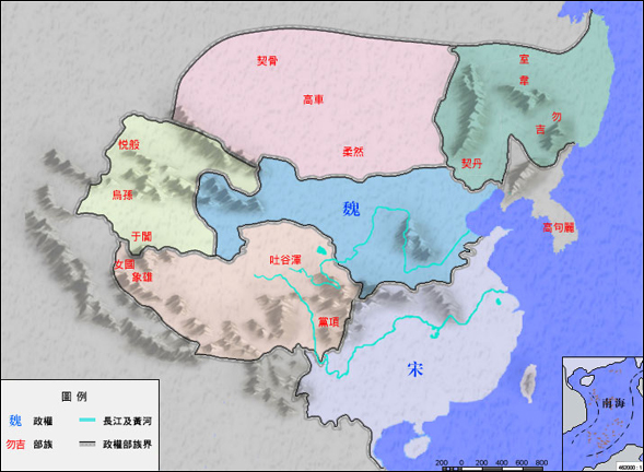 中国古代地图——南北朝地图