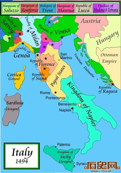 意大利战争开始时的意大利