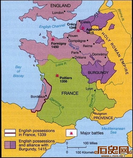 百年战争中英国与法国